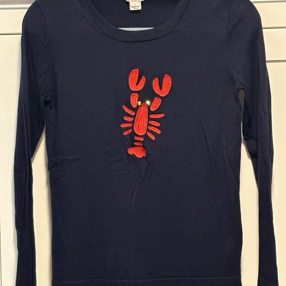 J. Crew Navy Teddy Sweater with Lobster Design - Picture 5 of 9